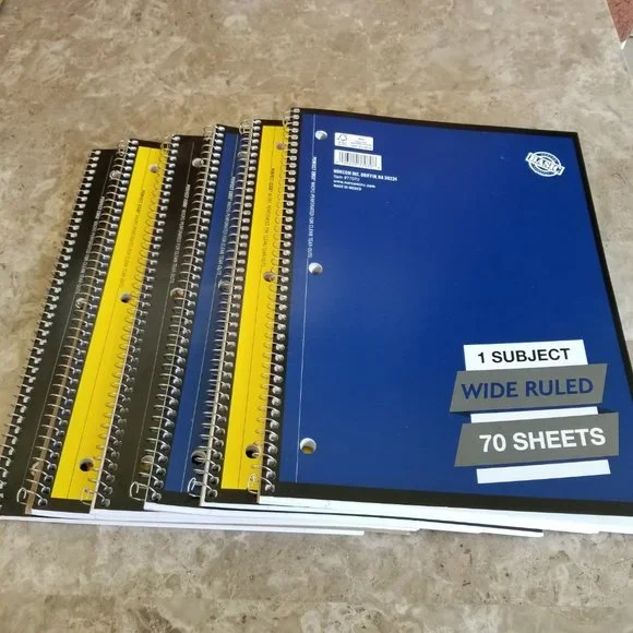 NEW 6 Pack Bundle of Spiral Notebooks: 1-subject, 70-count, Wide Ruled - Picture 7 of 7